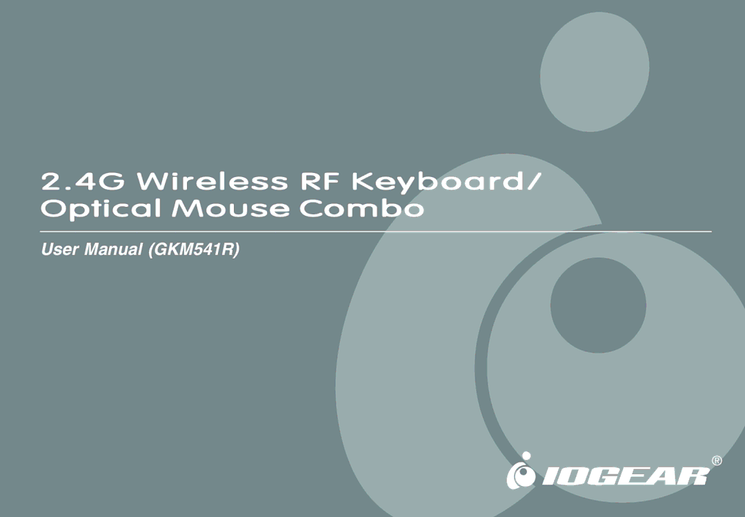 IOGear GKM541R user manual 4G Wireless RF Keyboard/ Optical Mouse Combo 