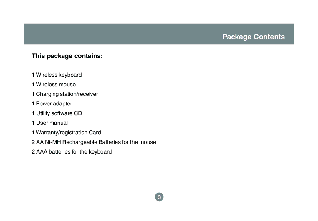 IOGear GKM541R user manual Package Contents 