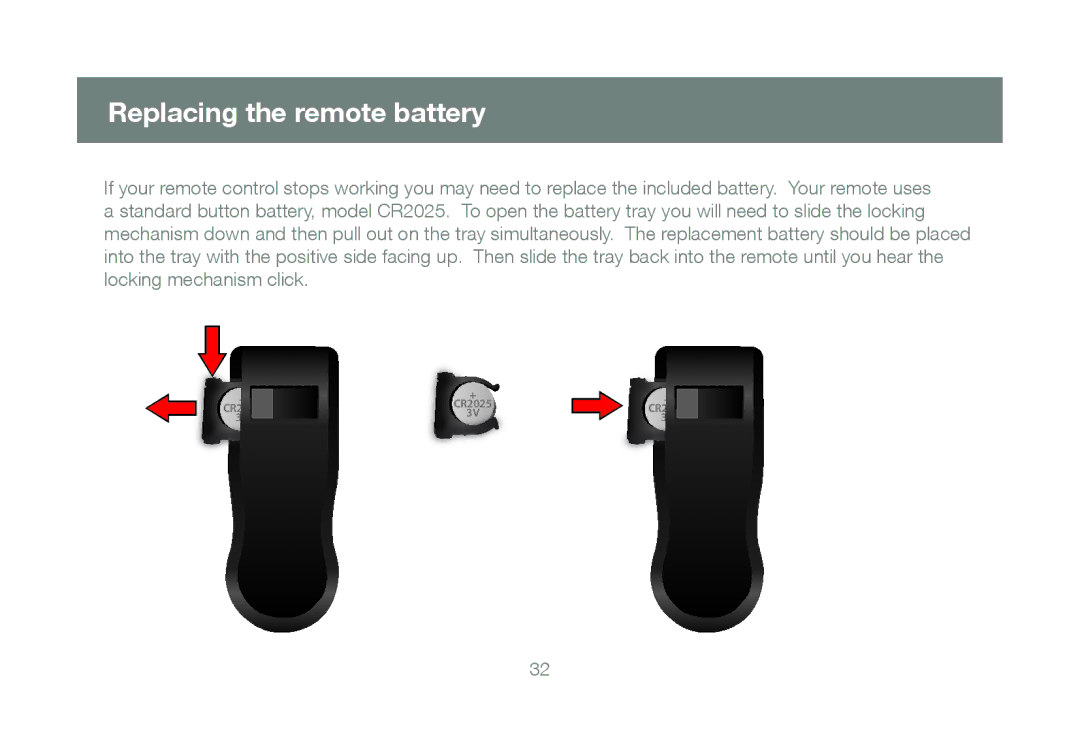 IOGear GMD2025U120 manual Replacing the remote battery 