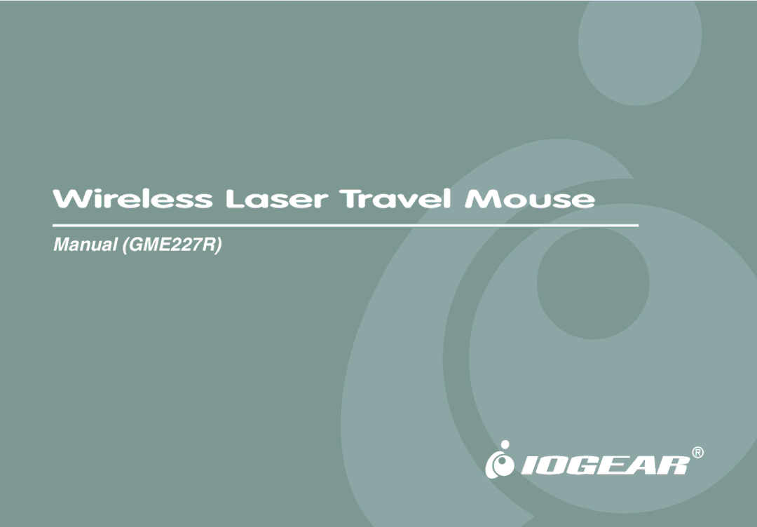 IOGear GME227R manual Wireless Laser Travel Mouse 