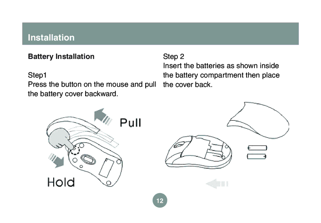 IOGear GME227R manual Battery Installation 