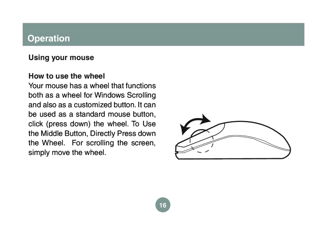 IOGear GME227R manual Operation, Using your mouse How to use the wheel 