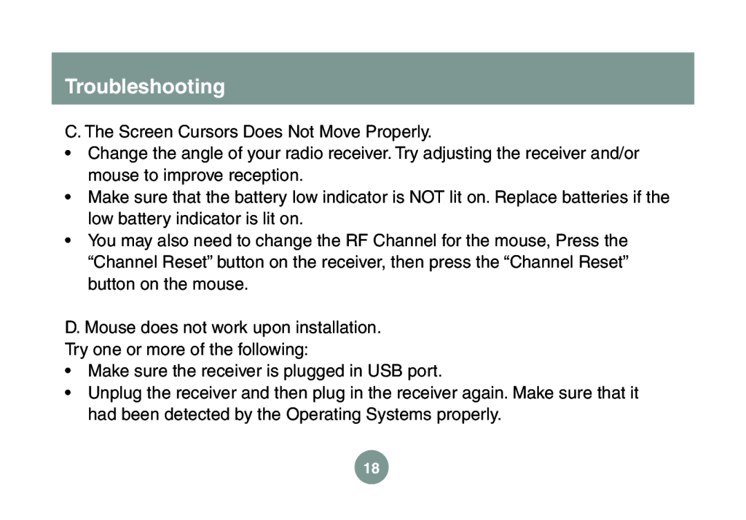 IOGear GME227R manual Troubleshooting 