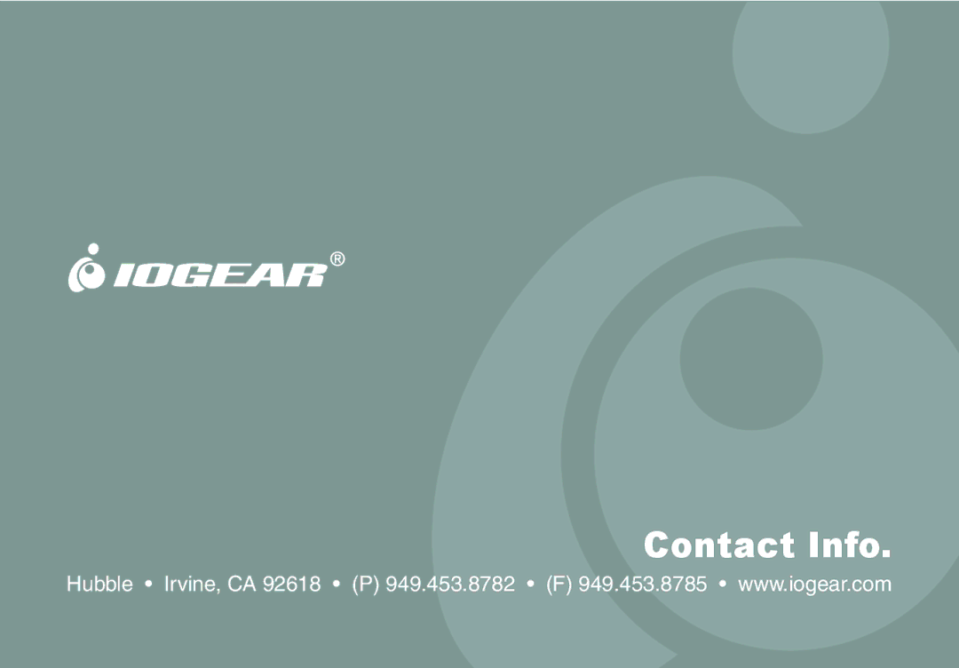 IOGear GME227R manual Contact Info 