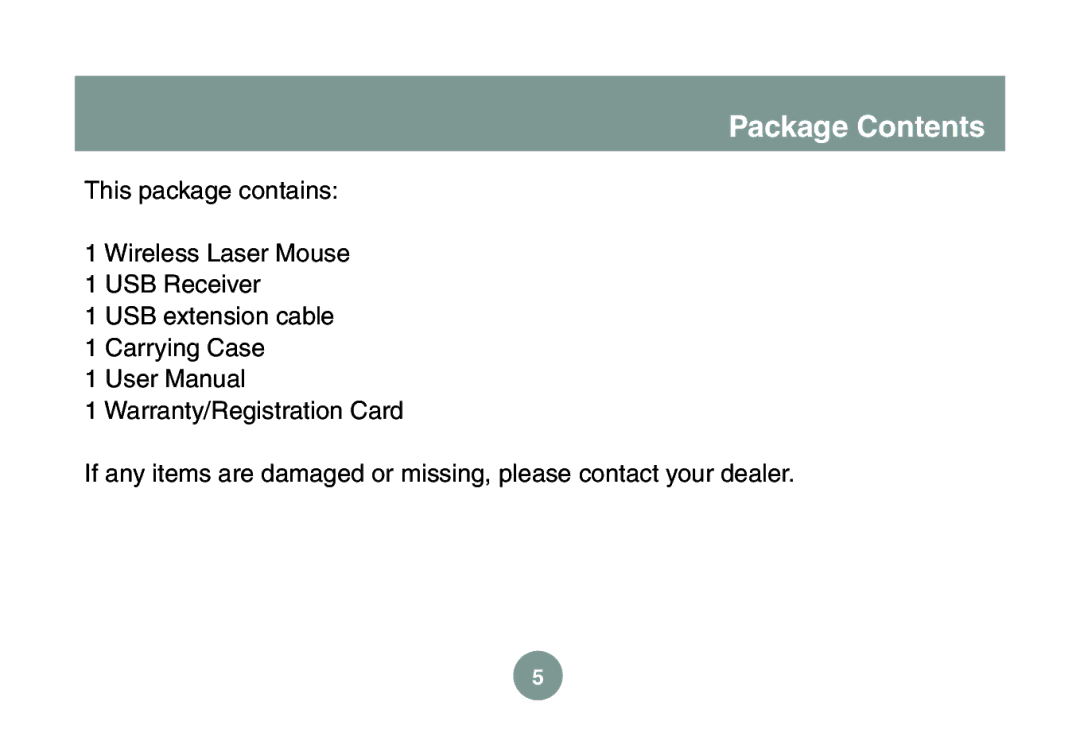 IOGear GME227R manual Package Contents 