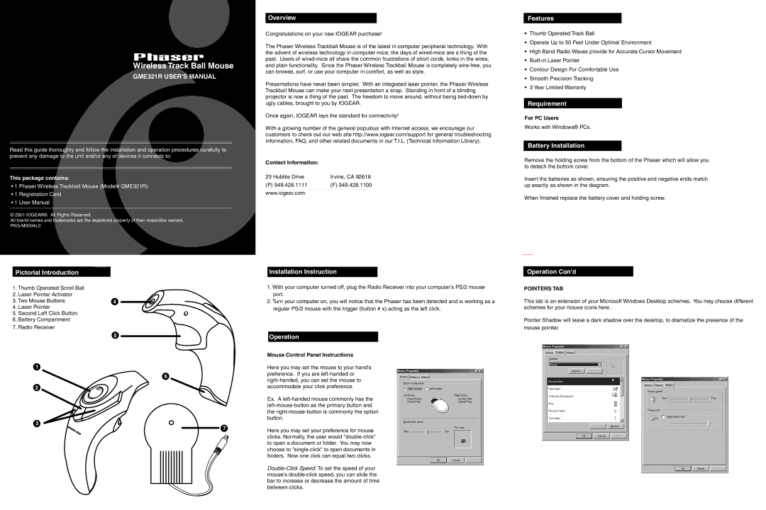 IOGear GME321R user manual Pictorial Introduction, Overview, Installation Instruction, Operation, Features, Requirement 