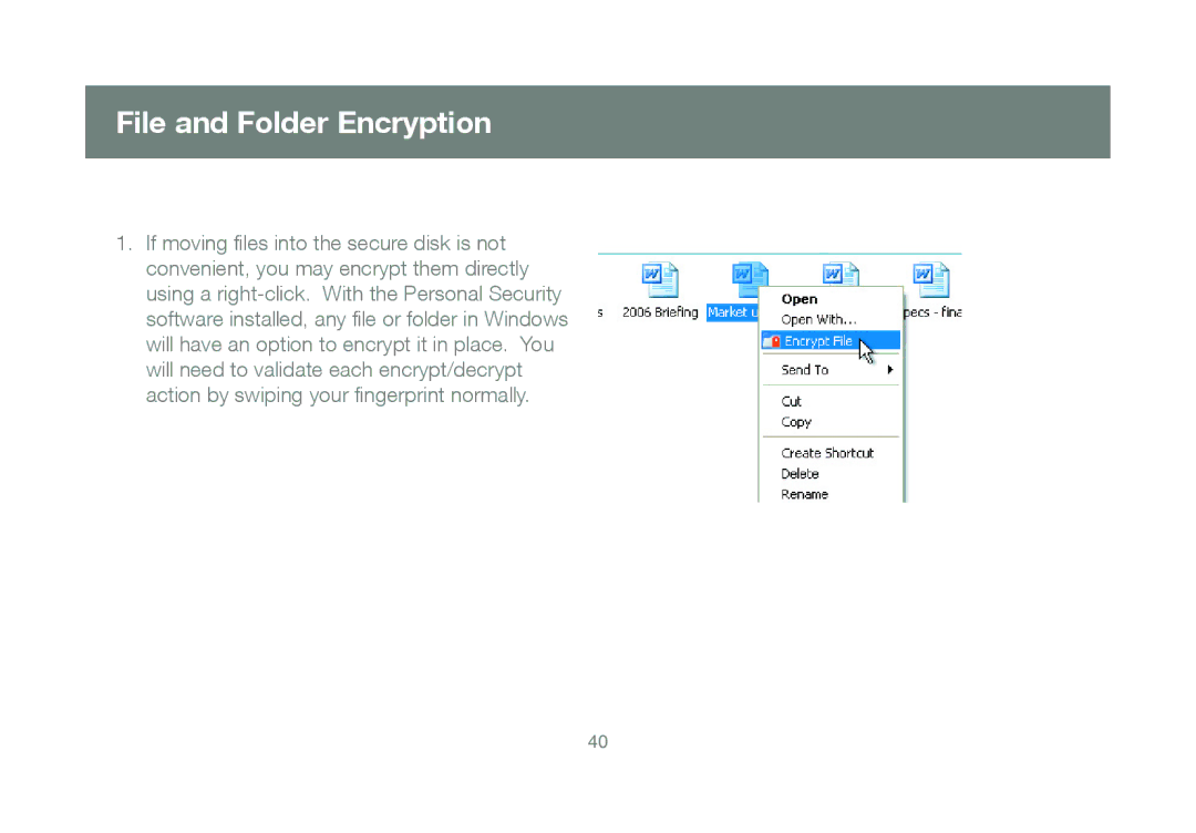 IOGear GMEFP1W6 manual File and Folder Encryption 