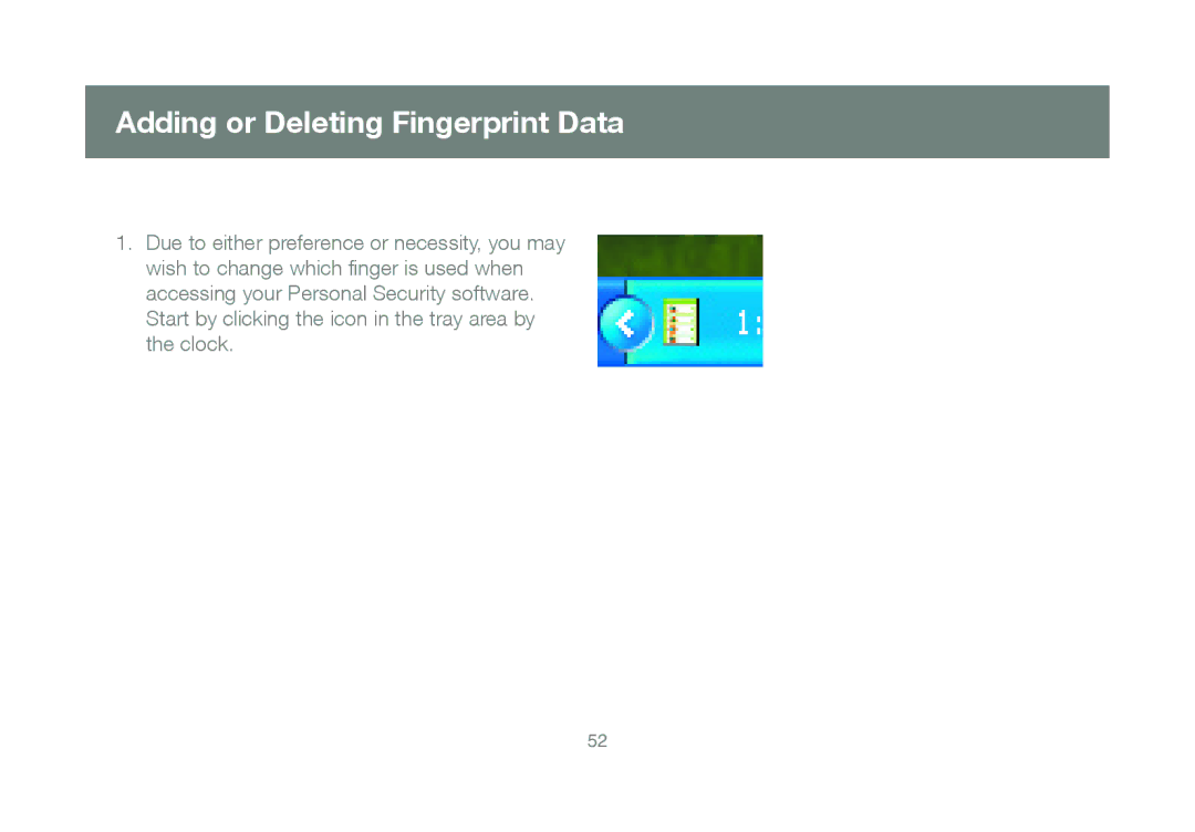 IOGear GMEFP1W6 manual Adding or Deleting Fingerprint Data 