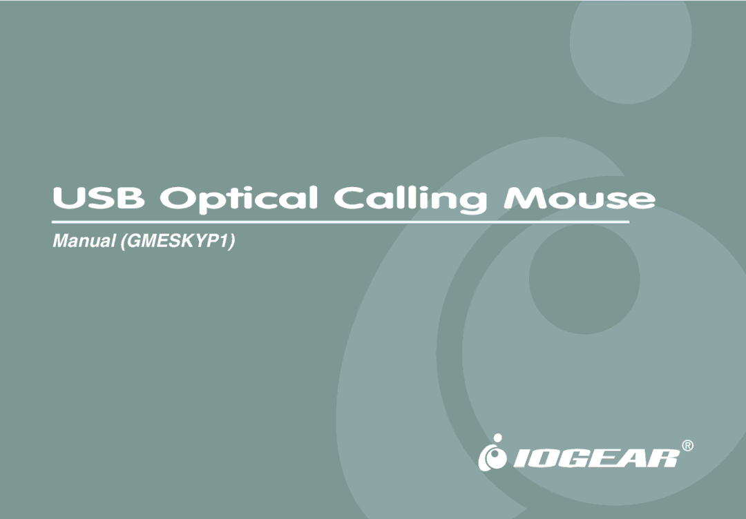 IOGear GMESKYP1 manual USB Optical Calling Mouse 