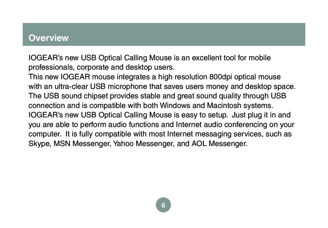 IOGear GMESKYP1 manual Overview 