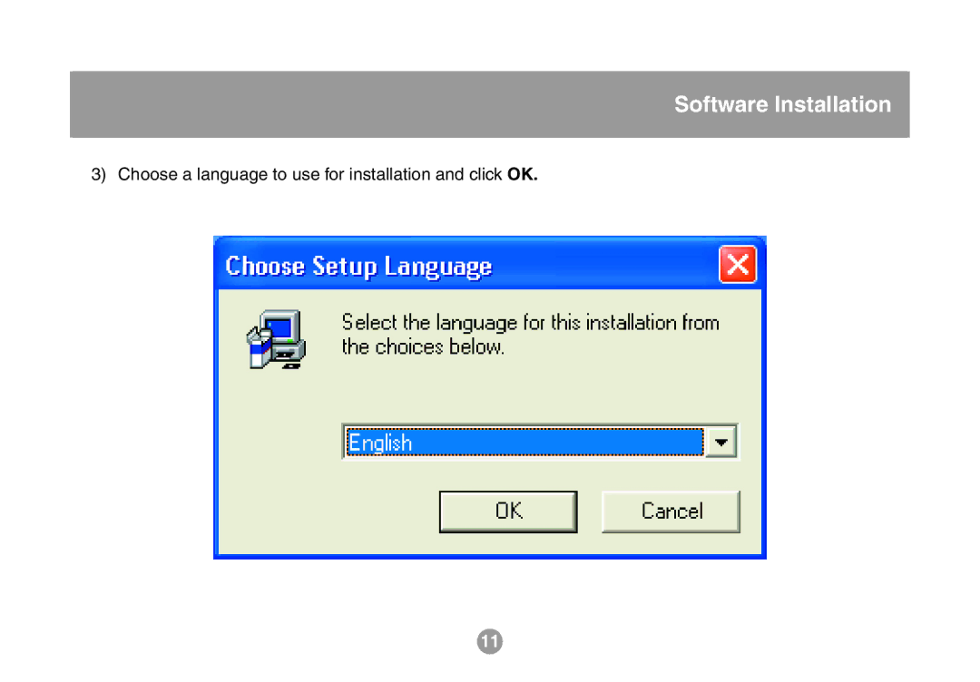 IOGear GMFPSU01 user manual Choose a language to use for installation and click OK 