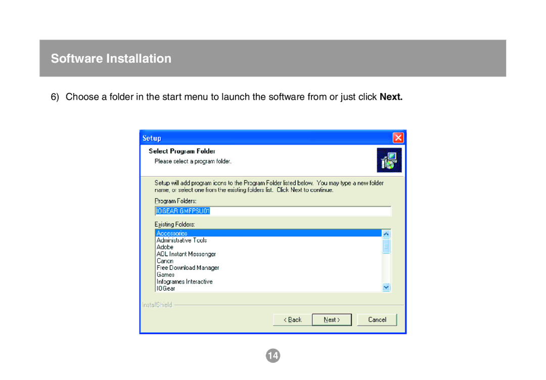 IOGear GMFPSU01 user manual Software Installation 