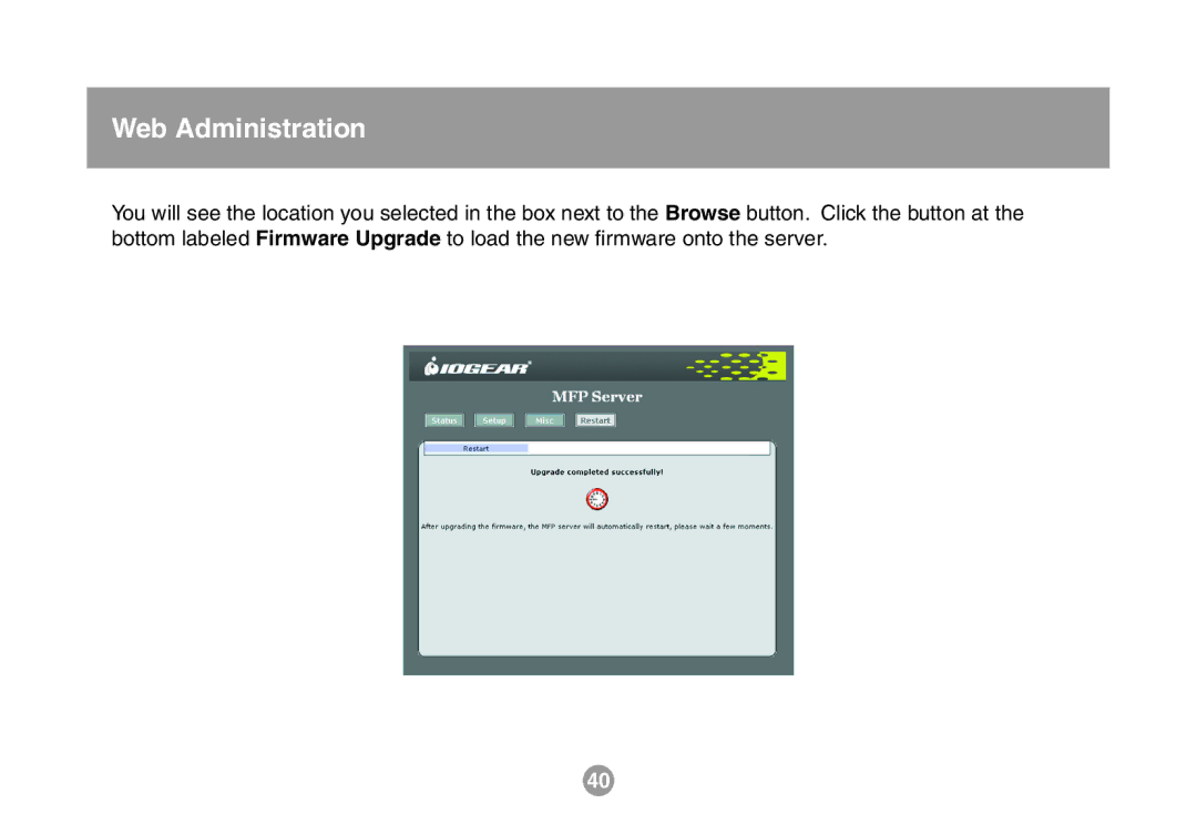 IOGear GMFPSU01 user manual Web Administration 