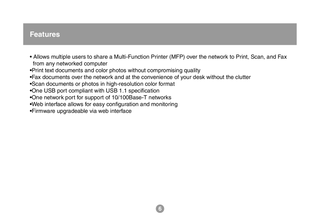 IOGear GMFPSU01 user manual Features 