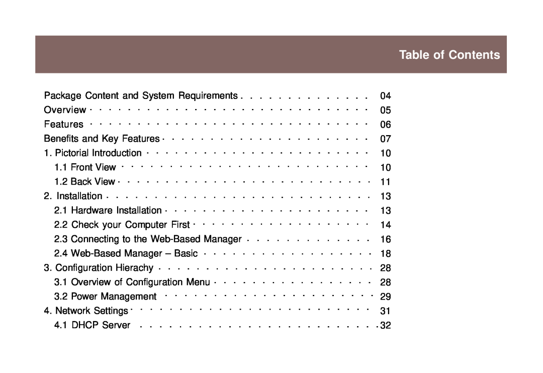IOGear GNS1000 user manual Table of Contents 