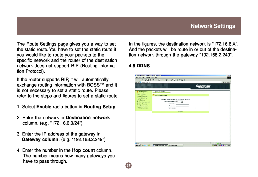 IOGear GNS1000 user manual Network Settings, Ddns 