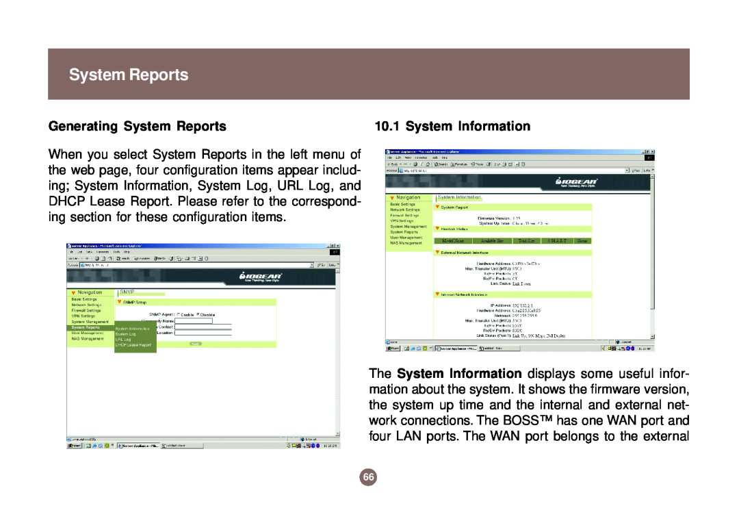 IOGear GNS1000 user manual Generating System Reports 