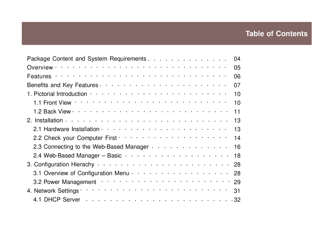 IOGear GNS1000 user manual Table of Contents 