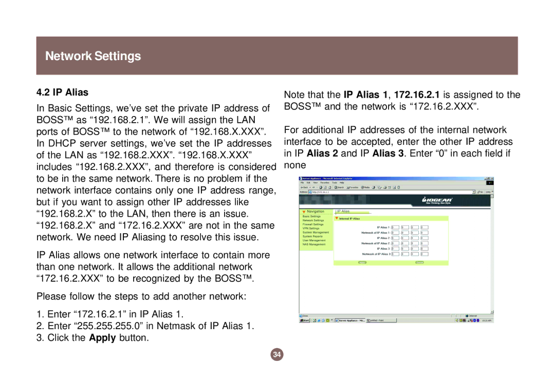 IOGear GNS1000 user manual IP Alias 