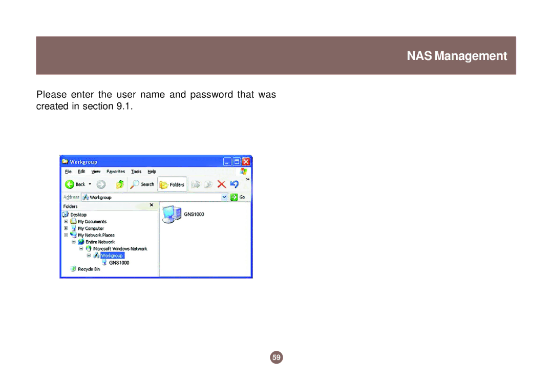 IOGear GNS1000 user manual NAS Management 