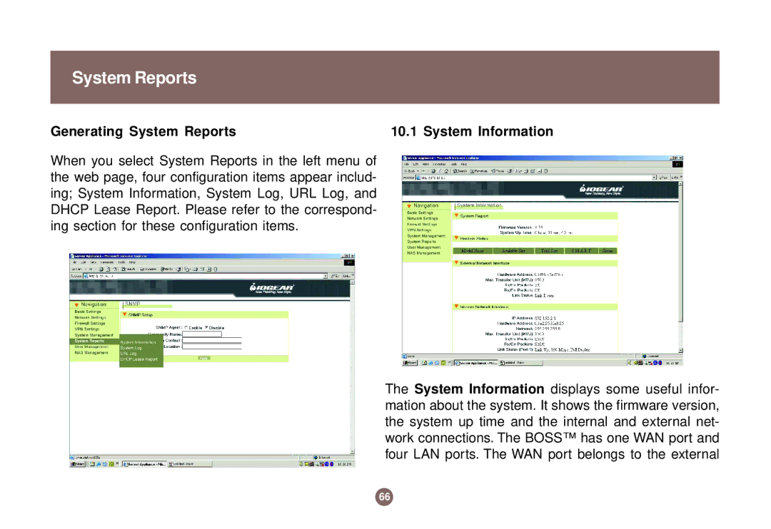 IOGear GNS1000 user manual Generating System Reports 