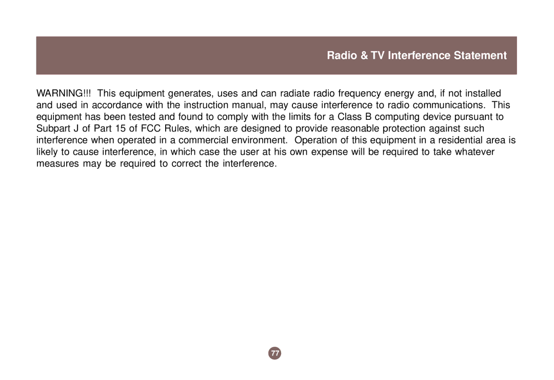 IOGear GNS1000 user manual Radio & TV Interference Statement 