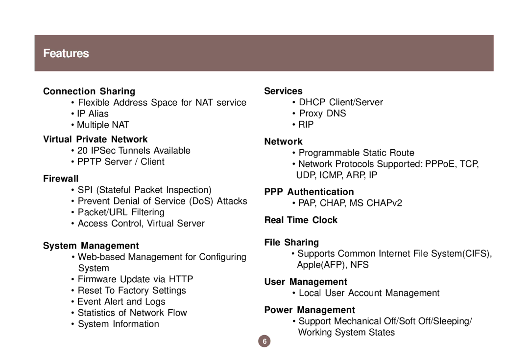 IOGear GNS1000 user manual Features 