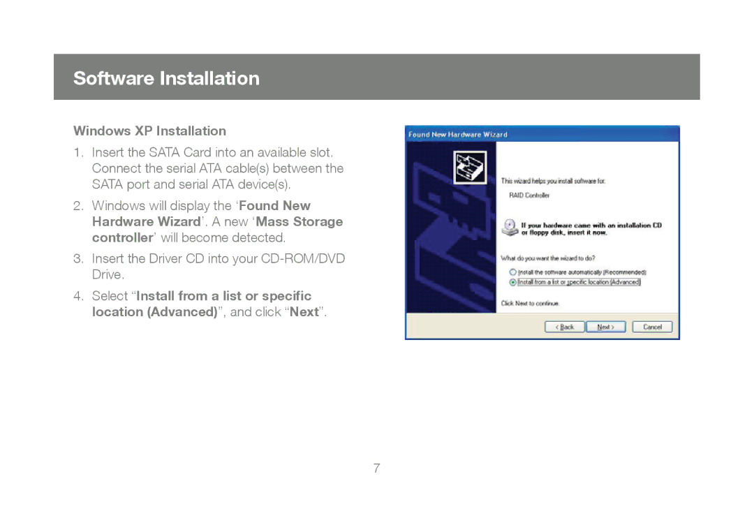 IOGear GPS702e3W6 manual Software Installation, Windows XP Installation 