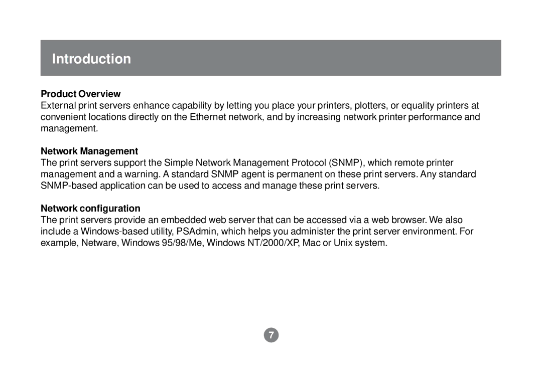 IOGear GPSR01U user manual Product Overview, Network Management, Network configuration 