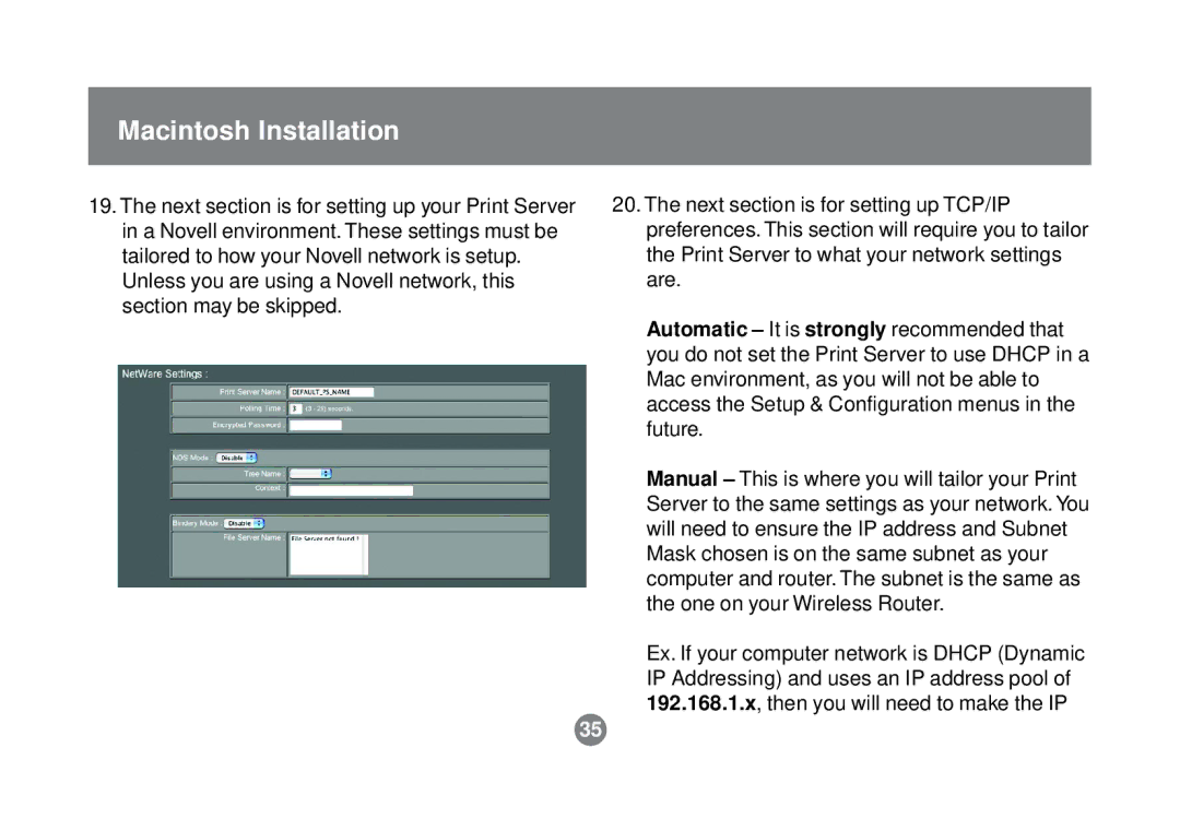 IOGear GPSR01U user manual Macintosh Installation 