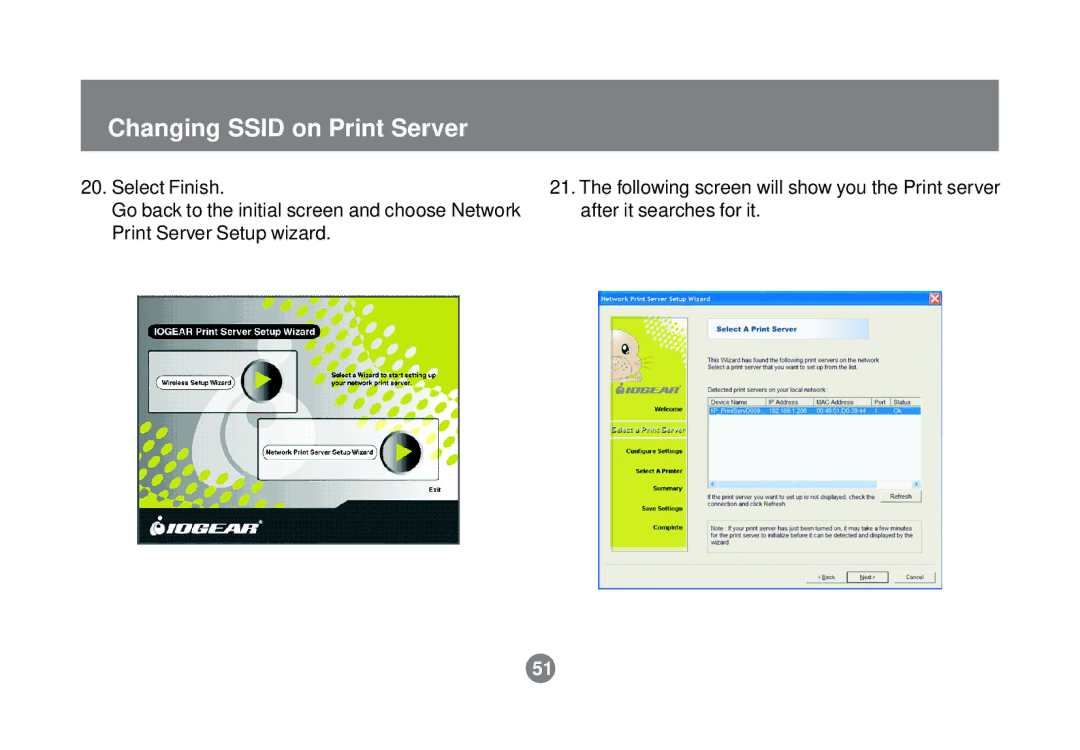 IOGear GPSR01U user manual Changing Ssid on Print Server 