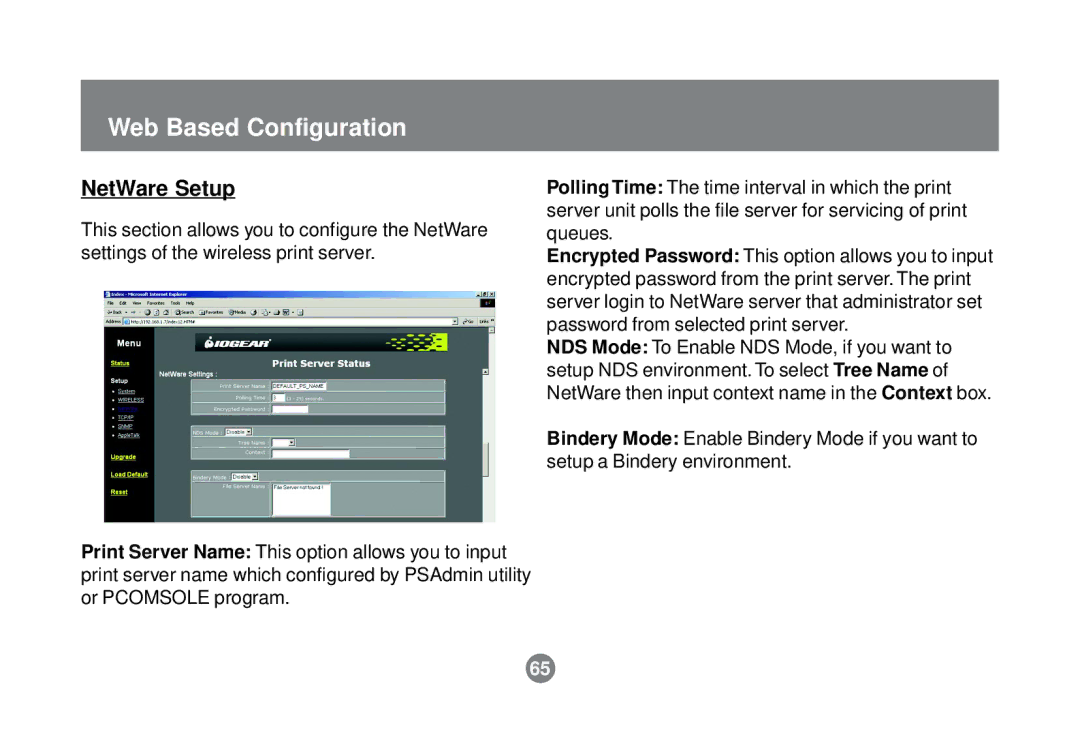 IOGear GPSR01U user manual NetWare Setup 