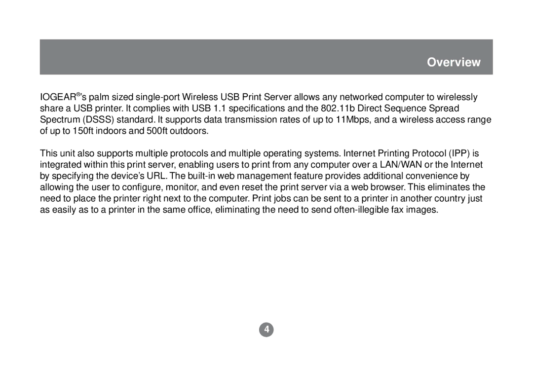 IOGear GPSR01U user manual Overview 