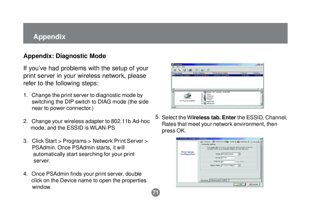 IOGear GPSR01U user manual Appendix Diagnostic Mode 