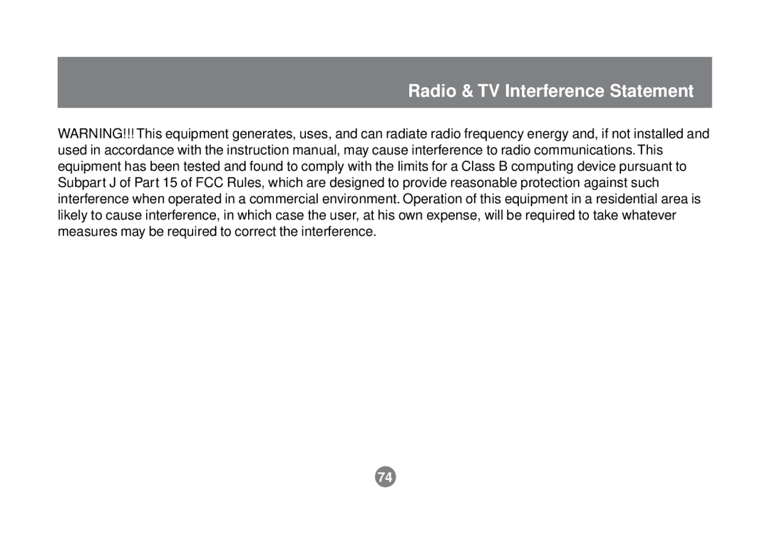 IOGear GPSR01U user manual Radio & TV Interference Statement 