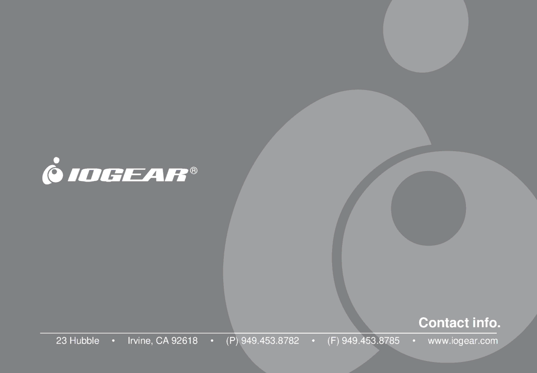 IOGear GPSR01U user manual Contact info 