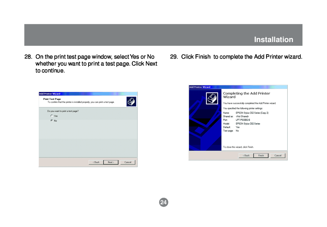 IOGear GPSR01U user manual Installation, Click Finish to complete the Add Printer wizard 