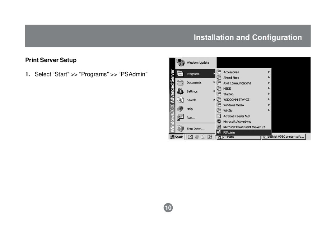 IOGear GPSU01 user manual Print Server Setup 