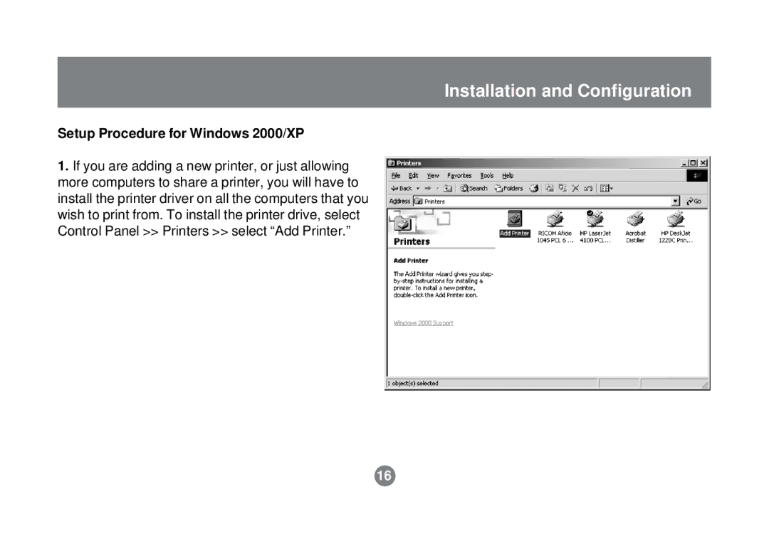 IOGear GPSU01 user manual Setup Procedure for Windows 2000/XP 