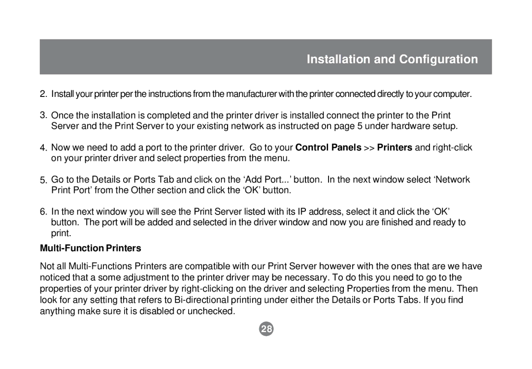 IOGear GPSU01 user manual Multi-Function Printers 