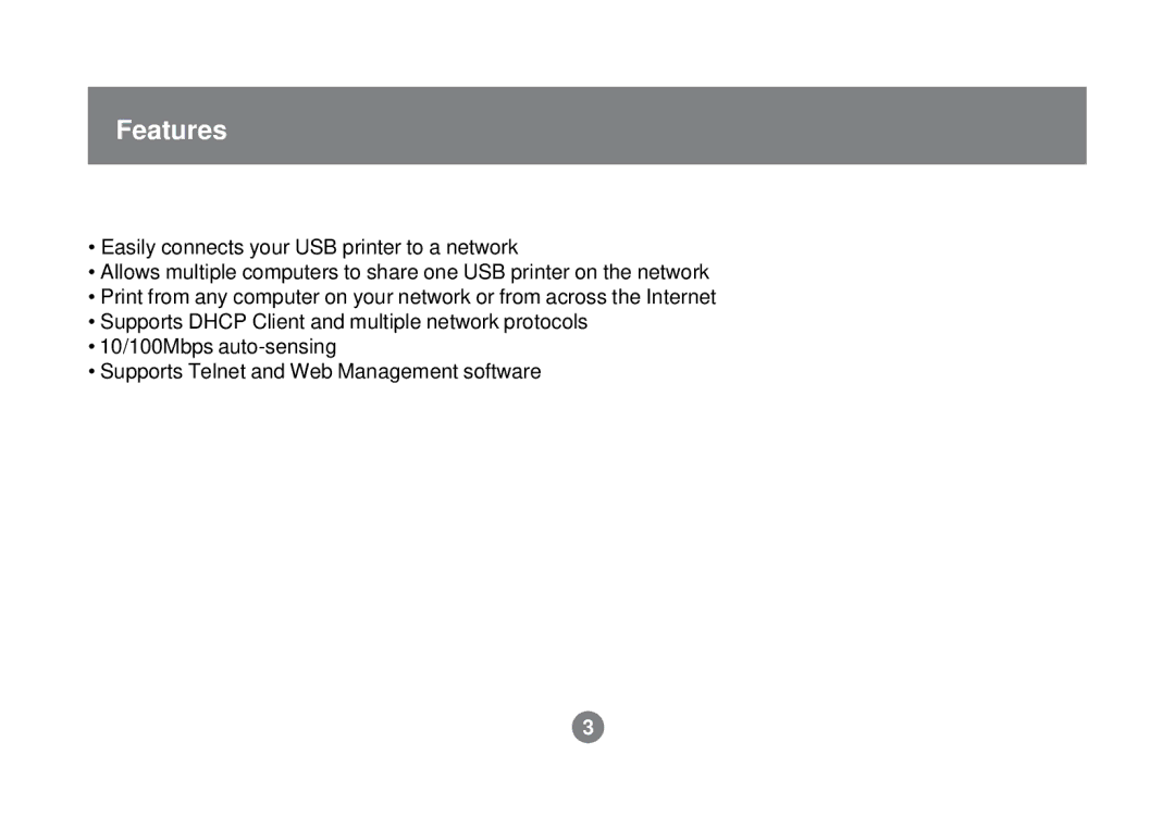 IOGear GPSU01 user manual Features 