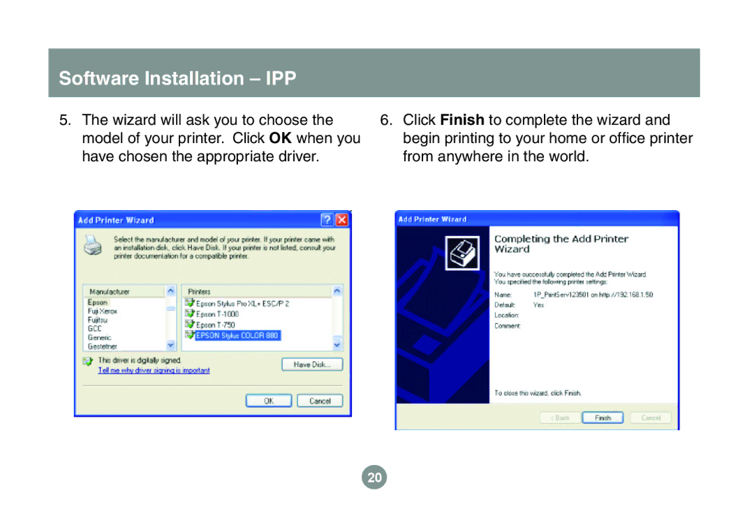 IOGear GPSU21 manual Software Installation IPP 