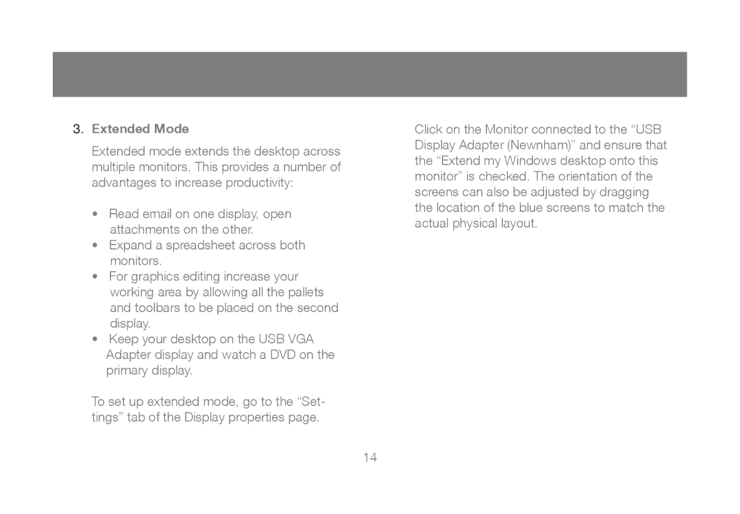 IOGear GUC2015V manual Extended Mode 