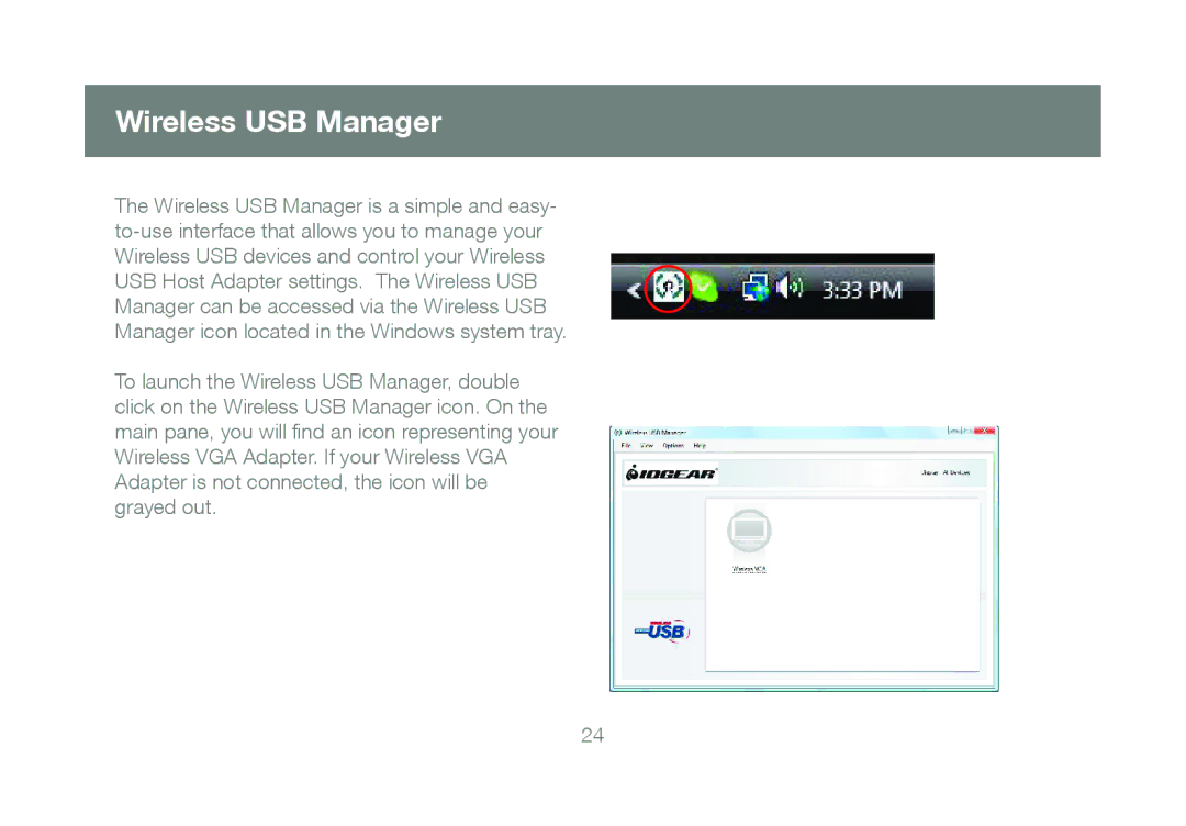 IOGear GUW2015V manual Wireless USB Manager 