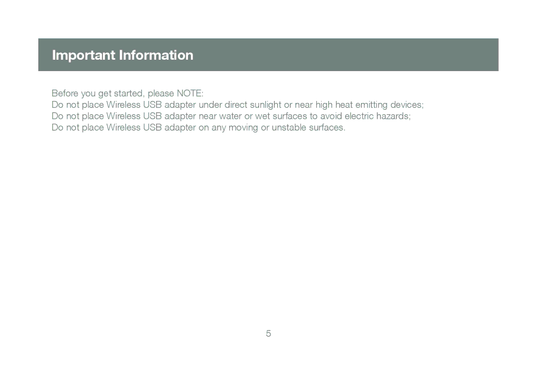 IOGear M1070, GUWA200 manual Important Information 