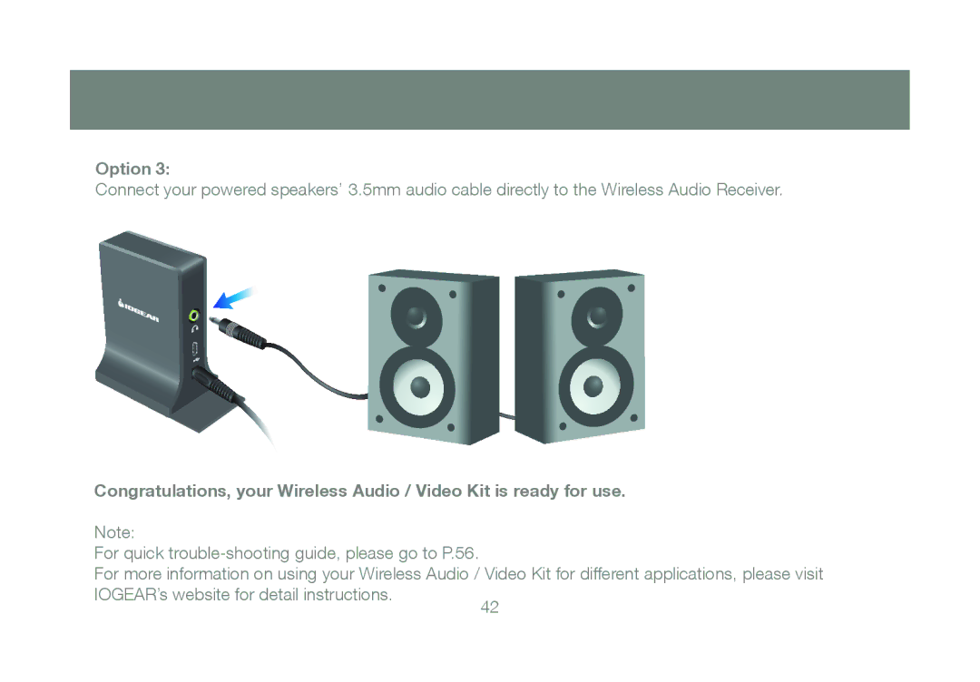 IOGear GUWAVKIT manual Option 