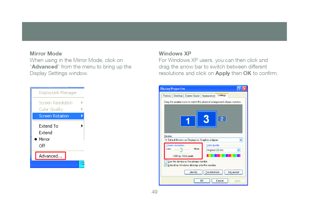 IOGear GUWAVKIT manual Mirror Mode Windows XP 