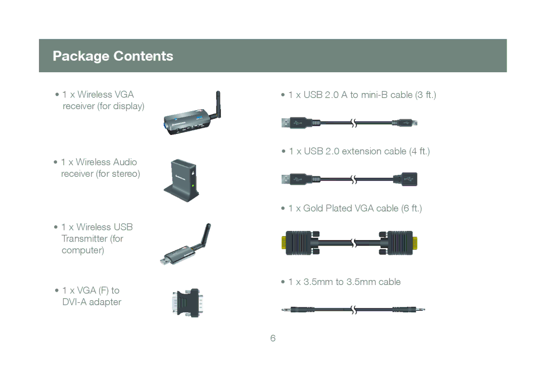 IOGear GUWAVKIT manual Package Contents 