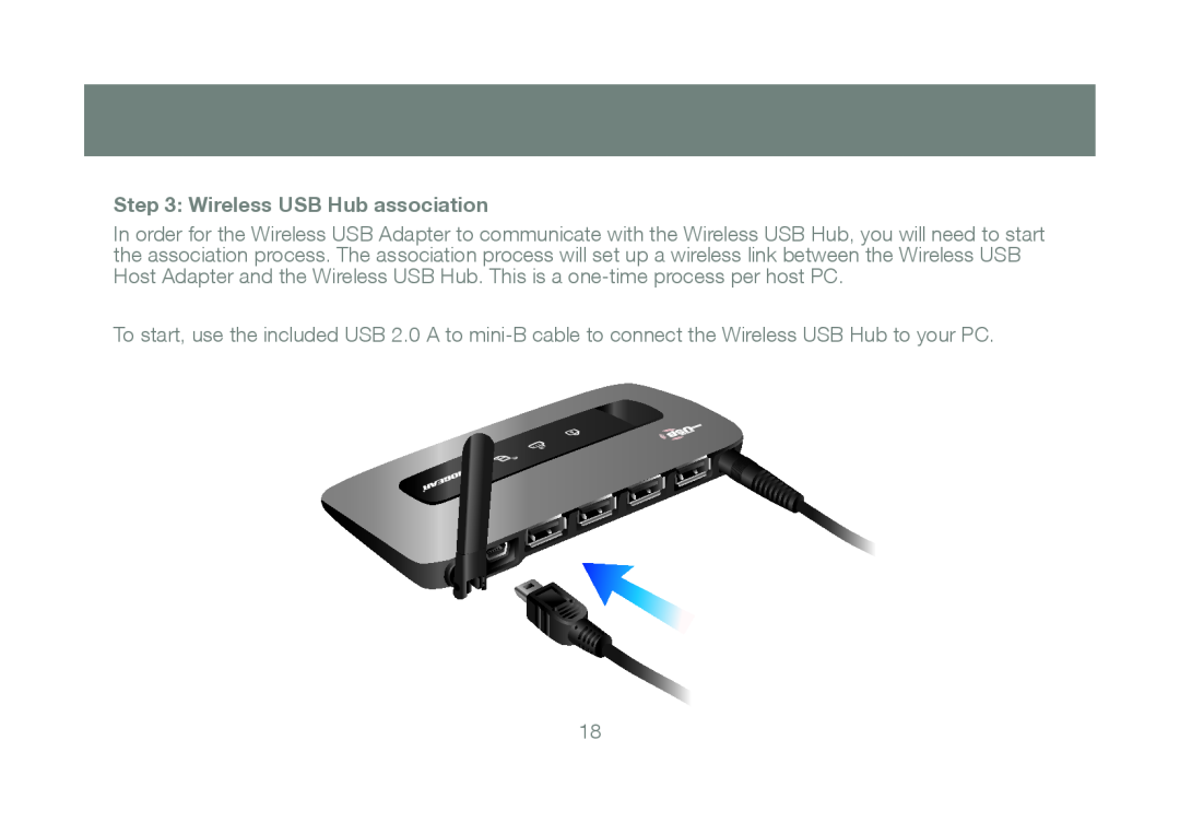 IOGear GUWH204KIT manual Wireless USB Hub association 