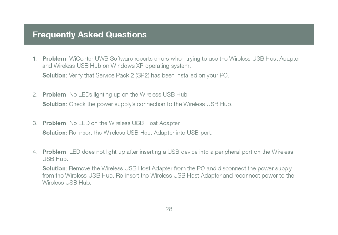 IOGear GUWH204KIT manual Frequently Asked Questions, Solution Verify that Service Pack 2 SP2 has been installed on your PC 